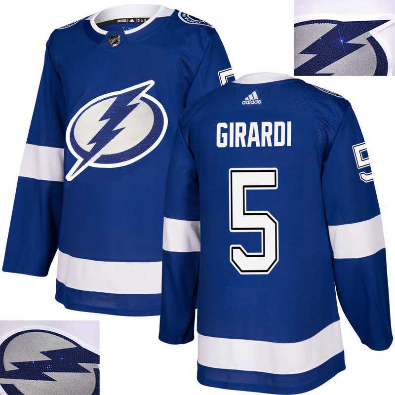 Lightning #5 Girardi Blue With Special Glittery Logo Adidas Jersey